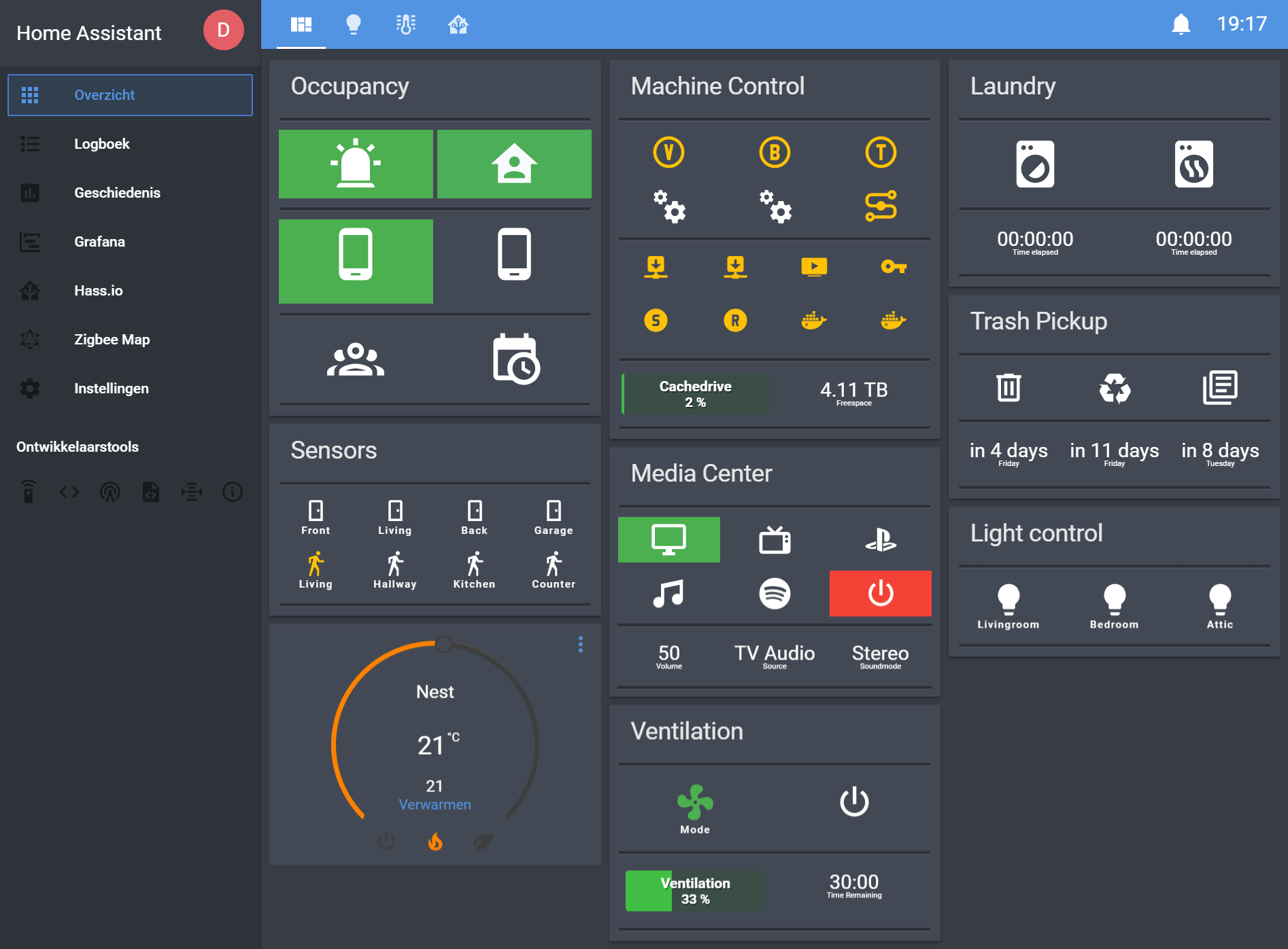 Home Assistant dashboard running in Baljot's homelab